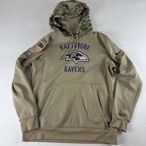 Nike Baltimore Ravens Medium Salute to Service Hoodie Therma-Fit NFL Pullover